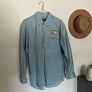 Color Run Jean Button Up
